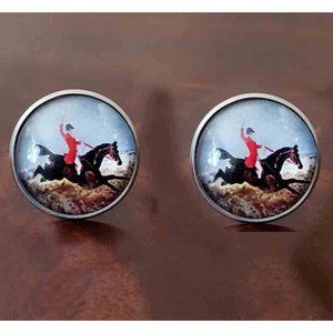 Gascoigne Fox Hunt Hunter Cufflinks Equestrian Men's